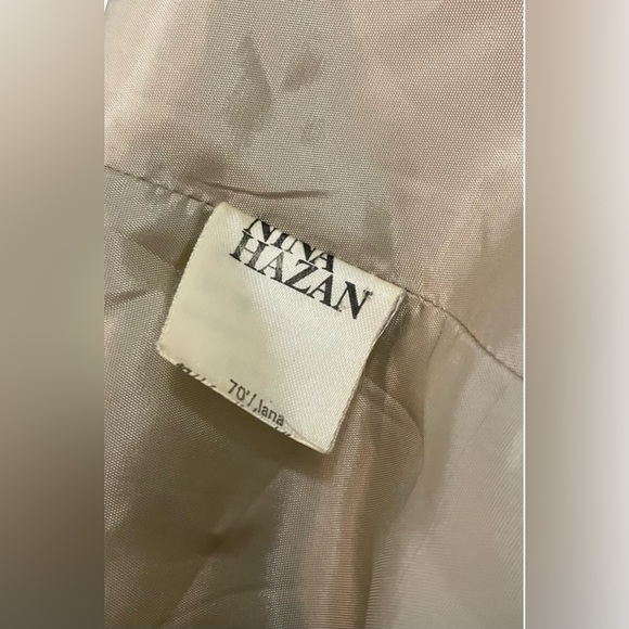 Nina Hazan Women's Wool Trench Coat Tan Button Closure - Picture 11 of 15